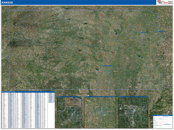 Kansas Wall Map