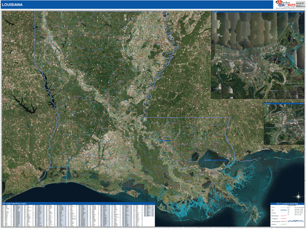 Louisiana Wall Map