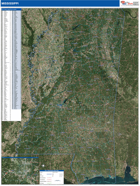 Mississippi Wall Map