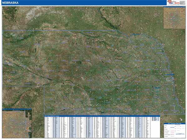 Nebraska Wall Map