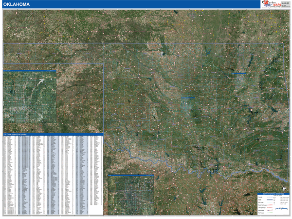 Oklahoma Wall Map