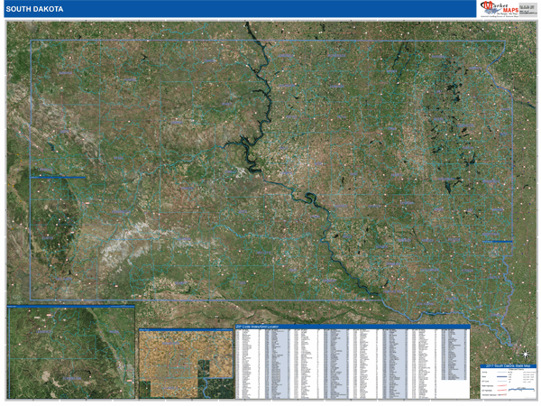South Dakota Wall Map