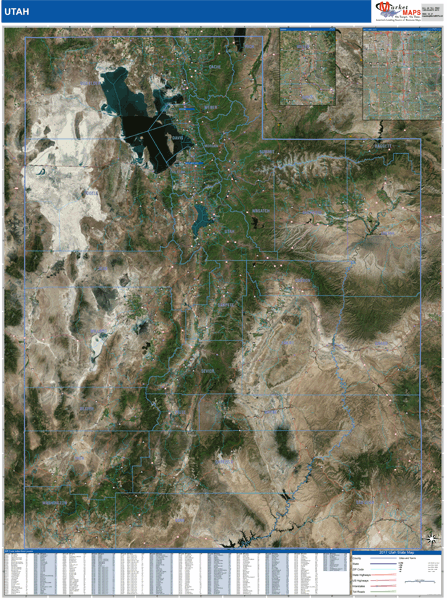 Utah Wall Map