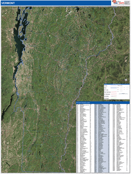 Vermont Wall Map