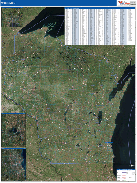 Wisconsin Wall Map
