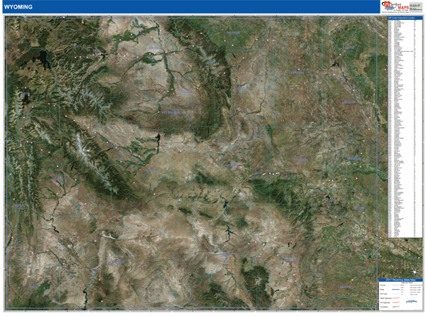 Wyoming Wall Map