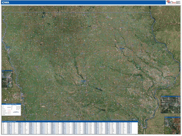 Iowa  Wall Map