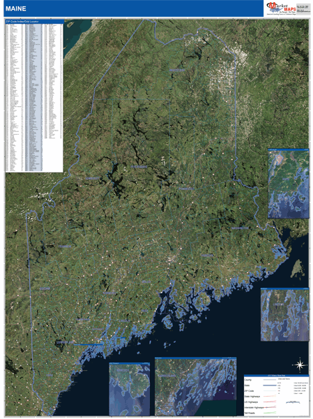 Maine  Wall Map