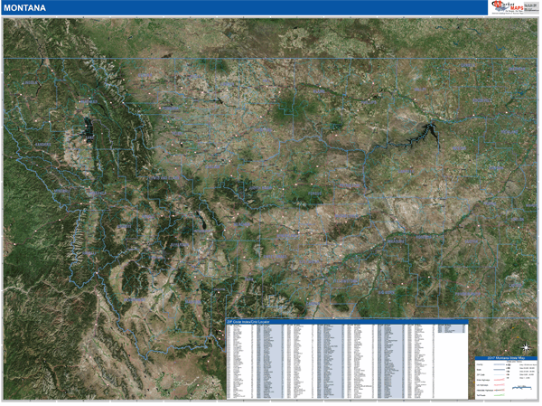 Montana  Wall Map