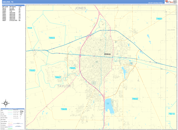 Abilene City Digital Map Basic Style