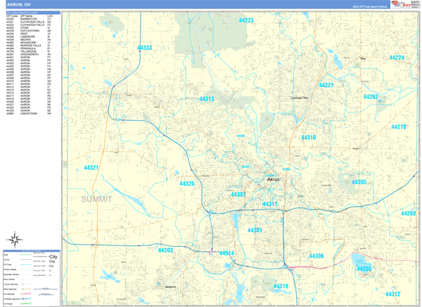 Akron City Digital Map Basic Style