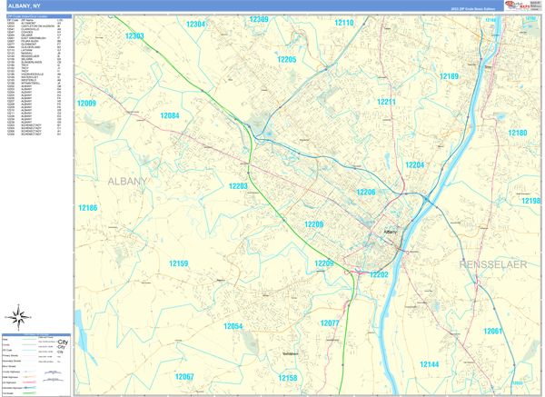 Albany City Digital Map Basic Style
