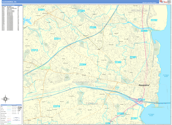 Alexandria City Digital Map Basic Style