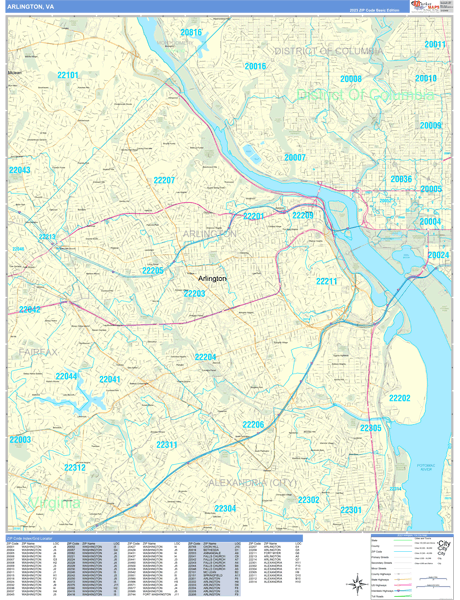 Arlington City Digital Map Basic Style