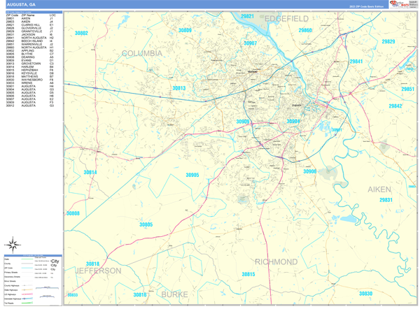 Augusta City Digital Map Basic Style