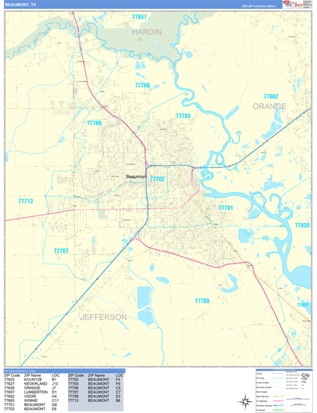Beaumont City Digital Map Basic Style