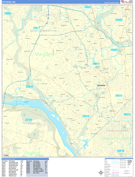 Bethesda City Map Book Basic Style