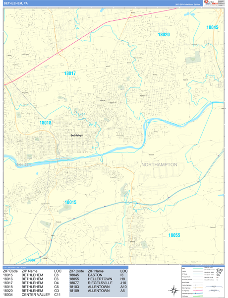 Bethlehem City Digital Map Basic Style