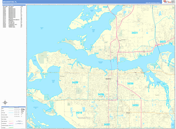 Bradenton City Digital Map Basic Style