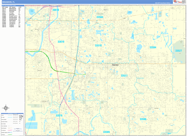 Brandon City Digital Map Basic Style