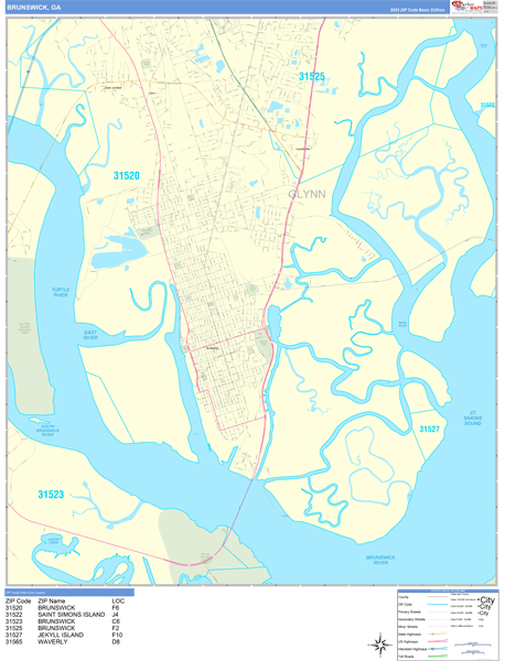 Brunswick City Digital Map Basic Style
