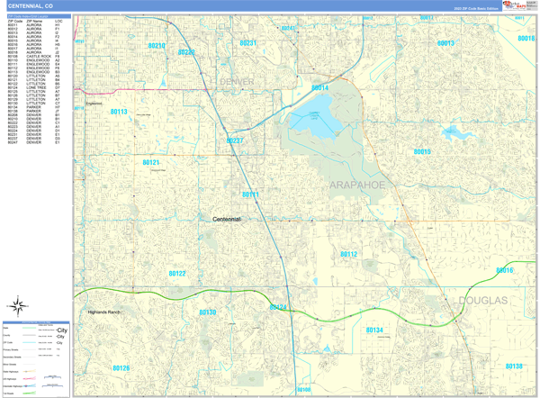 Centennial City Digital Map Basic Style