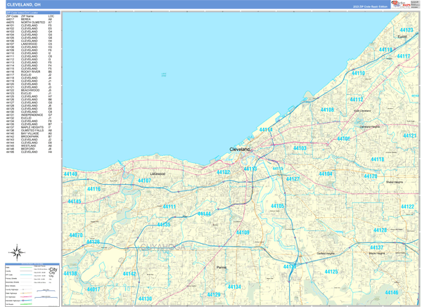 Cleveland City Digital Map Basic Style
