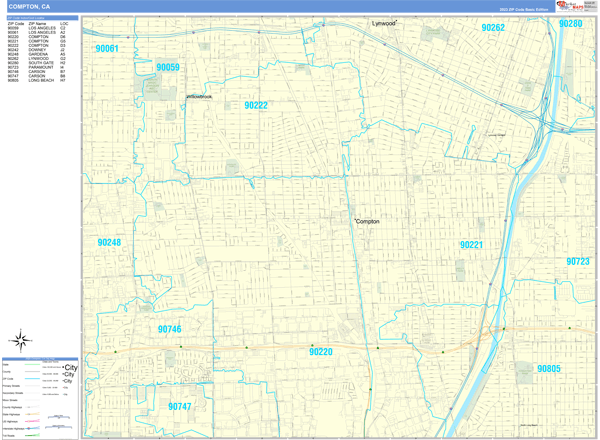 Compton City Digital Map Basic Style