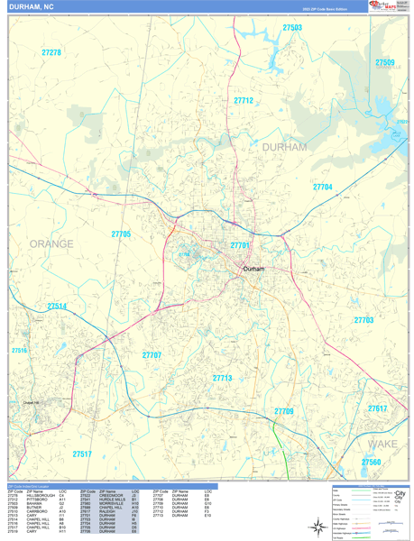 Durham City Digital Map Basic Style