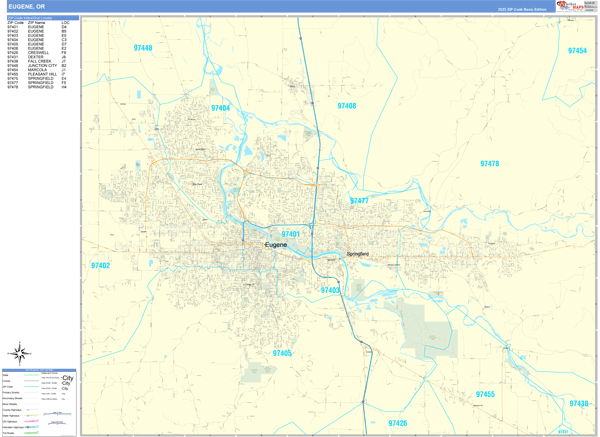 Eugene City Digital Map Basic Style