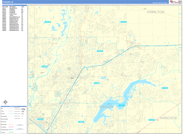 Fishers City Digital Map Basic Style