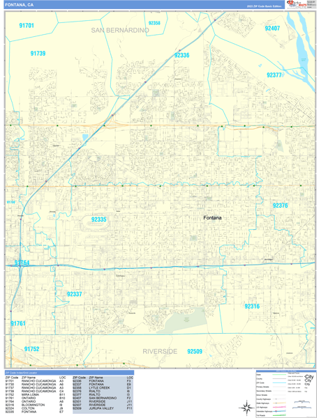 Fontana City Digital Map Basic Style
