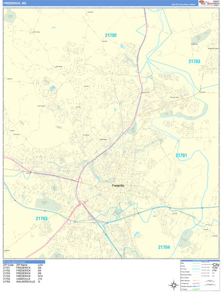 Frederick City Digital Map Basic Style