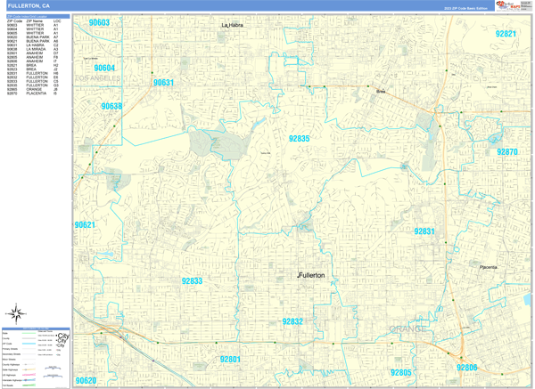 Fullerton City Digital Map Basic Style