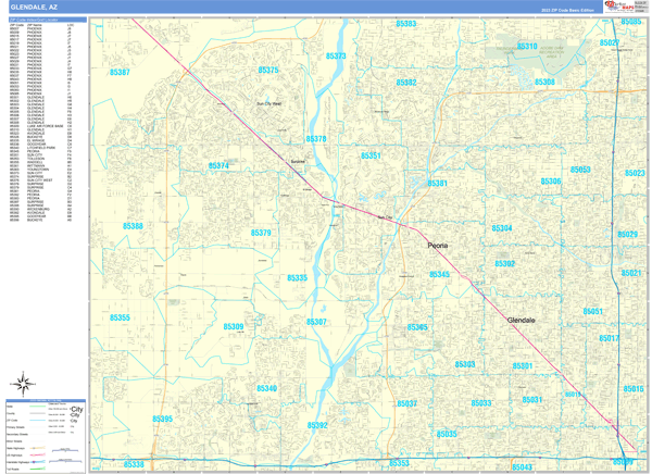 Glendale City Digital Map Basic Style