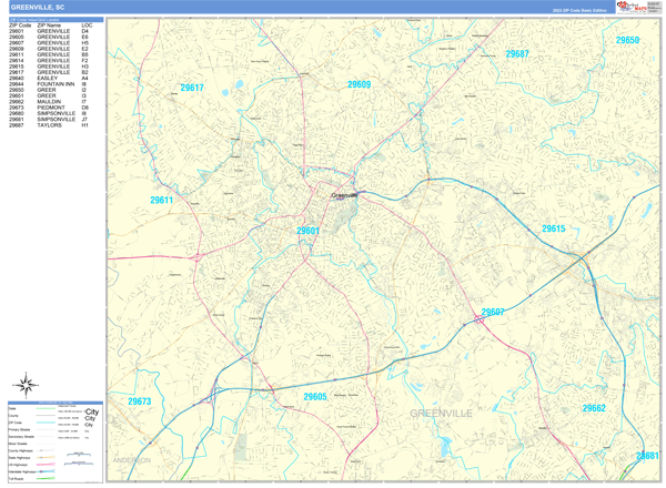 Greenville City Digital Map Basic Style