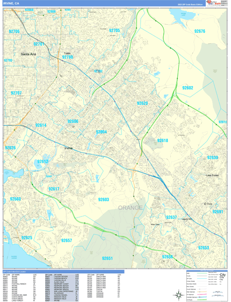 Irvine City Digital Map Basic Style