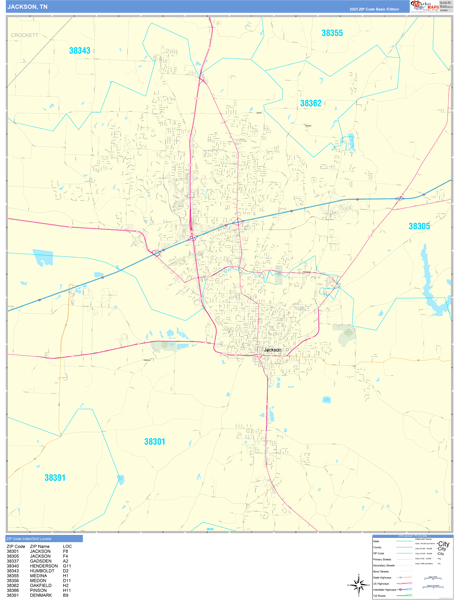 Jackson City Digital Map Basic Style