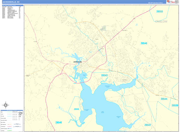 Jacksonville City Digital Map Basic Style