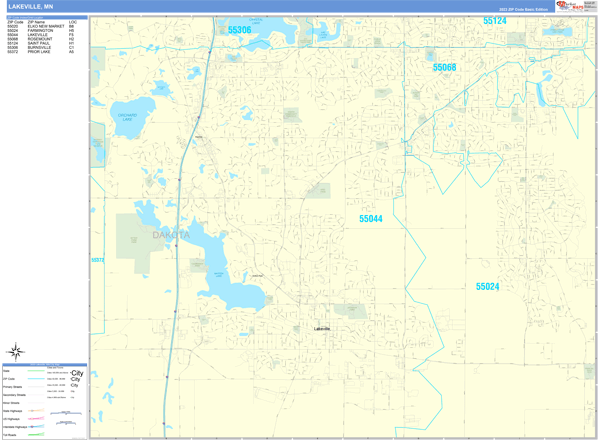 Lakeville City Digital Map Basic Style