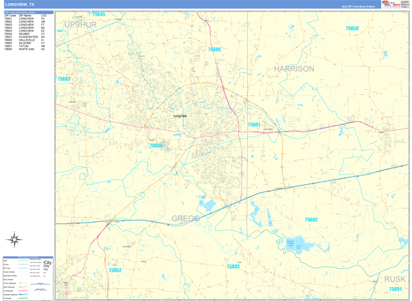 Longview City Digital Map Basic Style