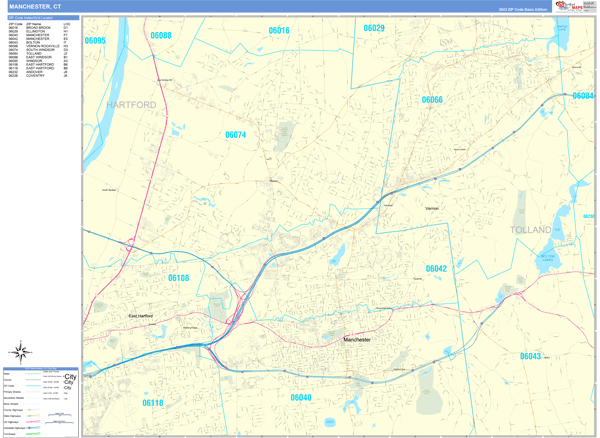 Manchester City Wall Map Basic Style