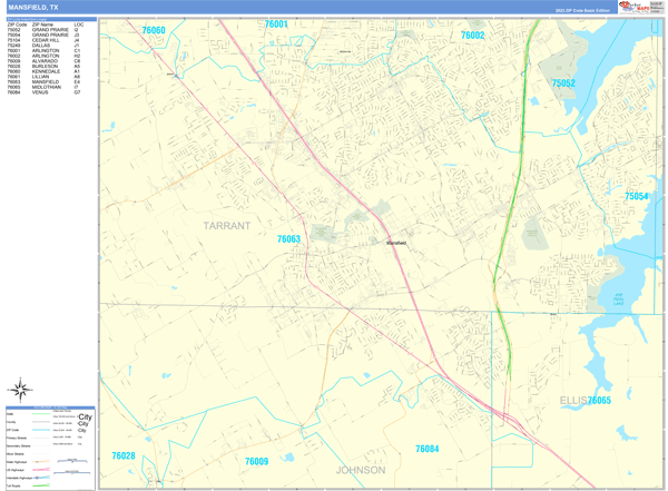 Mansfield City Digital Map Basic Style