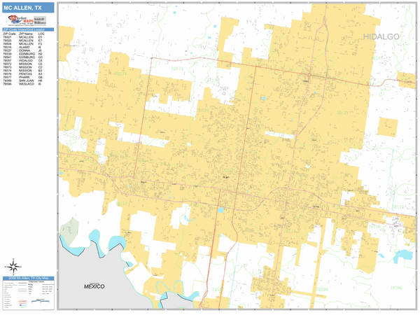 McAllen City Digital Map Basic Style
