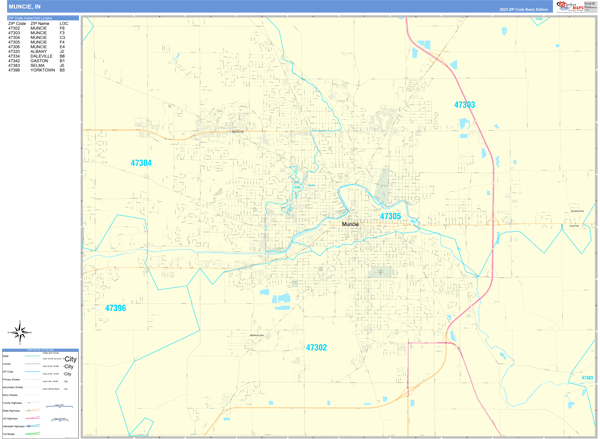 Muncie City Map Book Basic Style