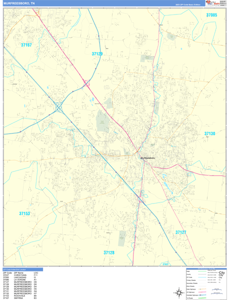 Murfreesboro City Map Book Basic Style