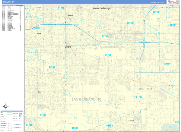 Ontario City Digital Map Basic Style