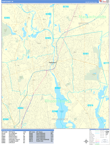 Pawtucket City Digital Map Basic Style