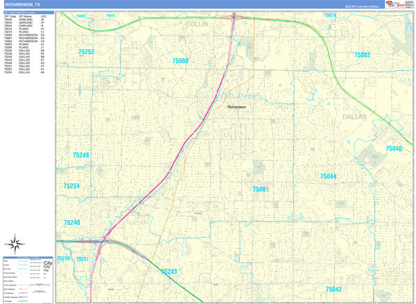 Richardson City Digital Map Basic Style