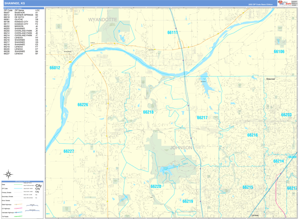Shawnee City Digital Map Basic Style